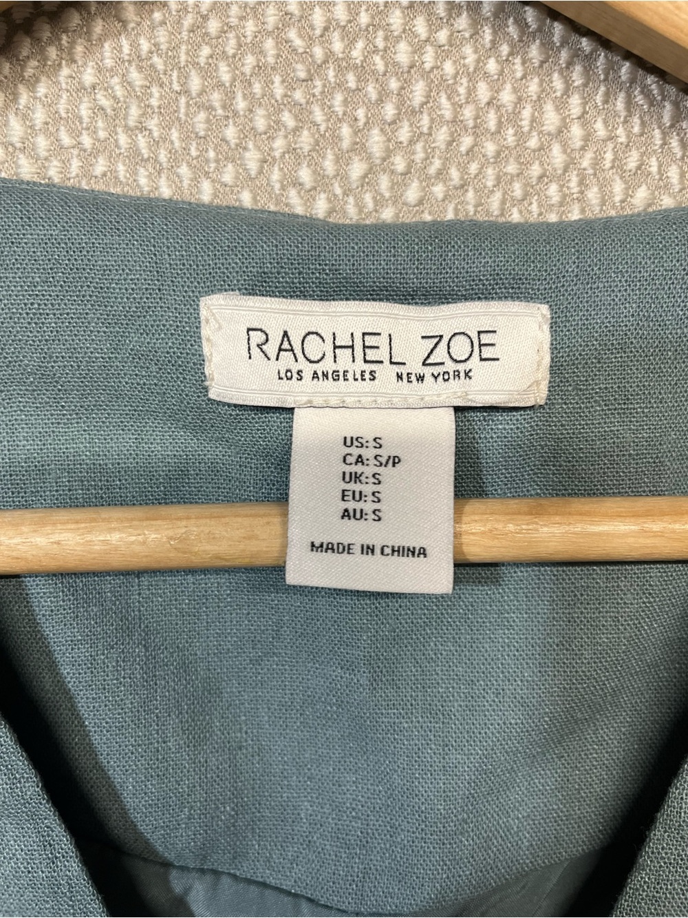 S RACHEL ZOE Teal Button-Front Linen Blend Vest - Picture 5 of 6